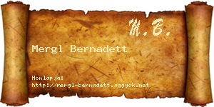 Mergl Bernadett névjegykártya